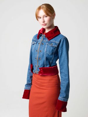 Mosaic Jacket mit Add-on Denim Velvet Bordeaux