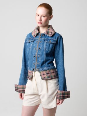 Mosaic Jacket mit Add-on Denim Urban-Plaid Oliv