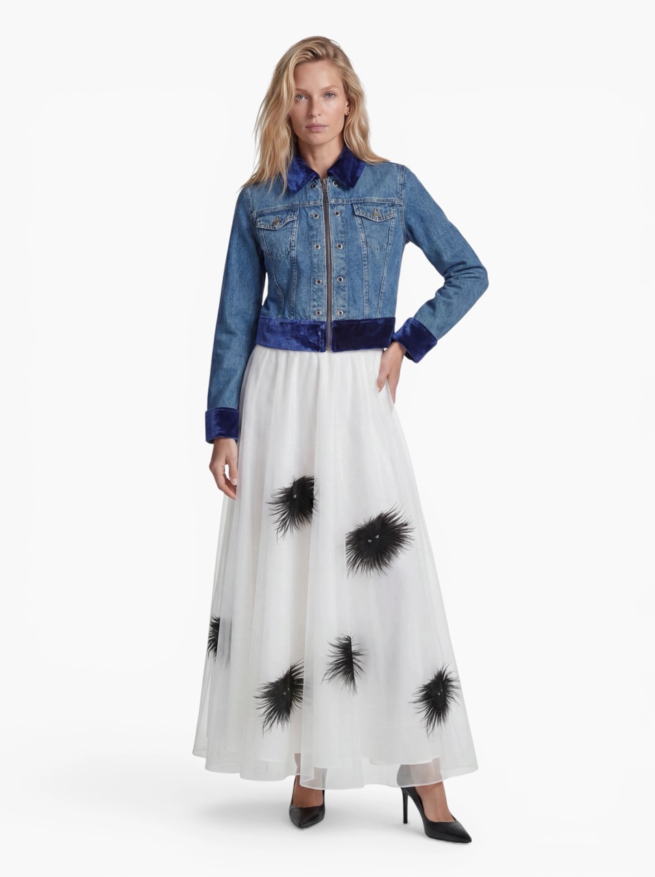 Mosaic Jacket mit Add-on Denim Velvet Royal Blue