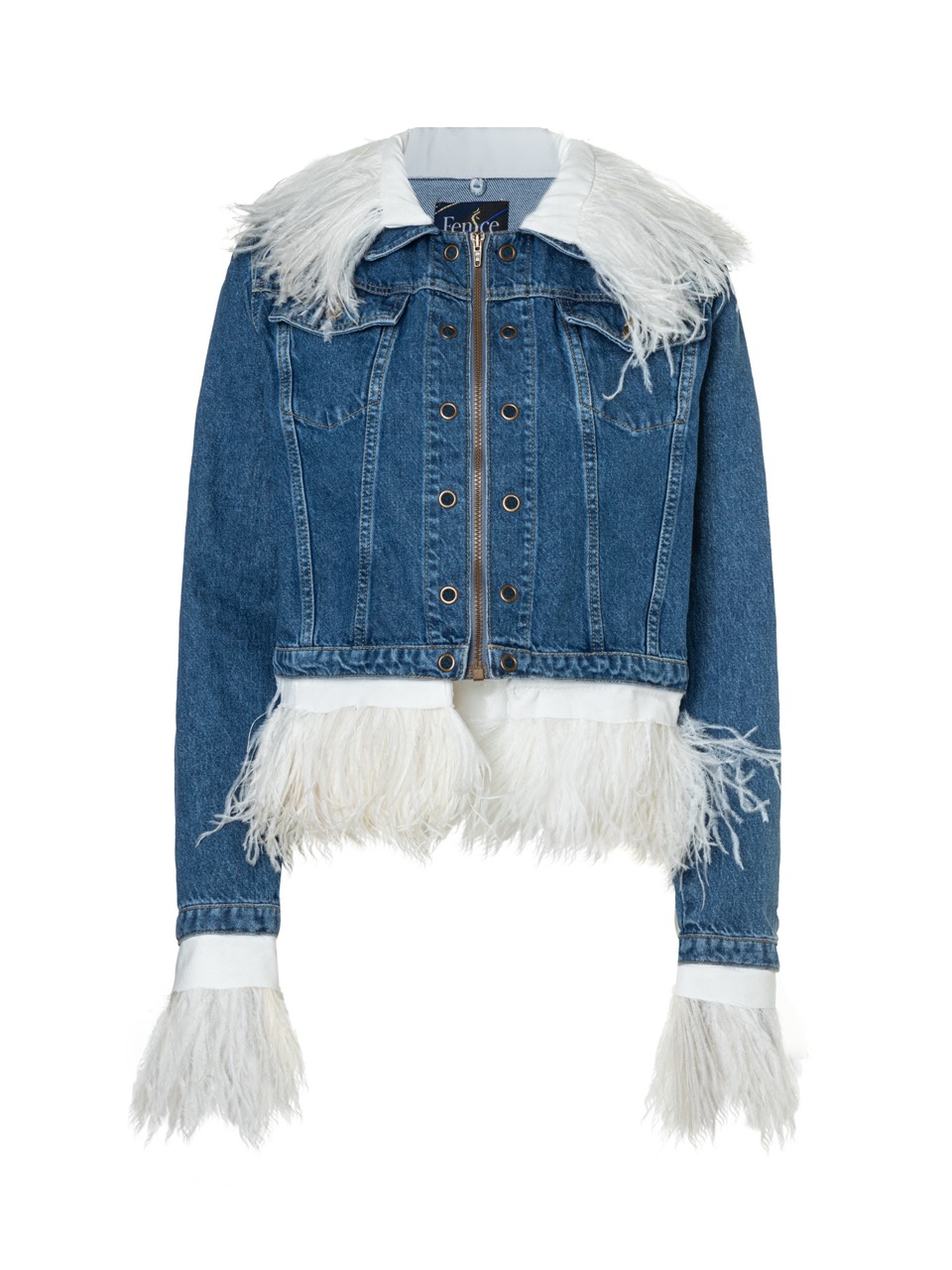 Mosaic Jacket mit Add-on Denim & Feather chic / Strauss Weiss – Bild 2