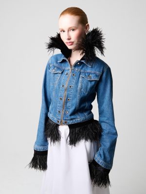 Mosaic Jacket mit Add-on Denim & Feather chic / Strauss Schwarz