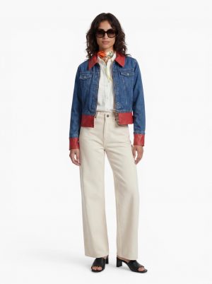 Mosaic Jacket mit Add-on Leather Vibe Cherry Red