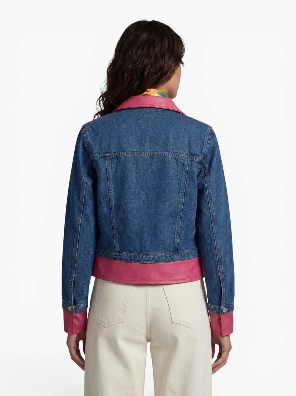 Mosaic Jacket mit Add-on Denim Leather signature pink – Bild 2